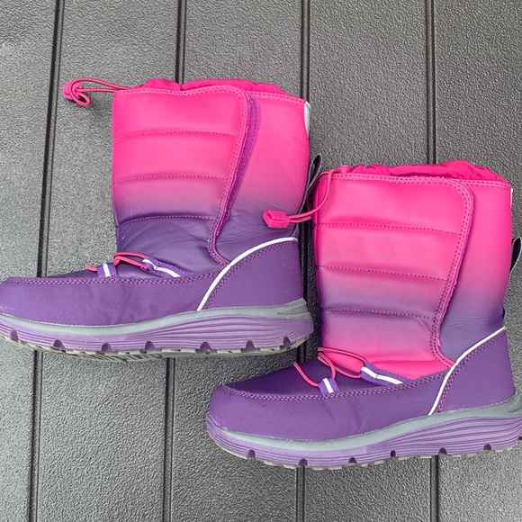 NWT - LANDS’ END Kids Snow Flurry Insulated Winter Boots in Winter Violet Ombré - Picture 3 of 7